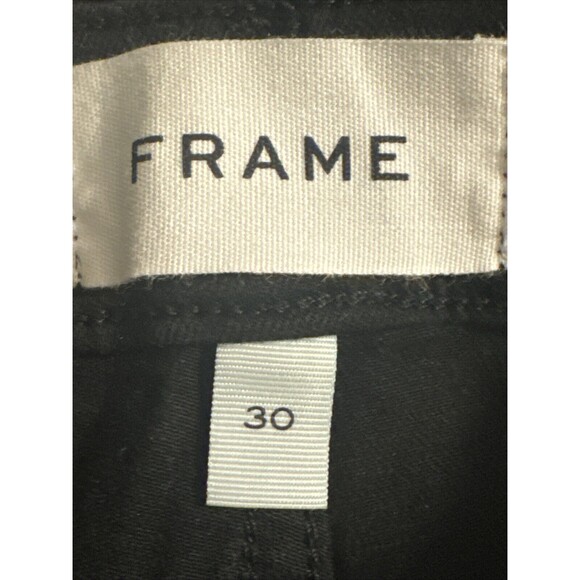 Frame Womens Jeans Denim Size 30 High Rise Slim Straight Black Relaxed Ankle - Picture 7 of 14
